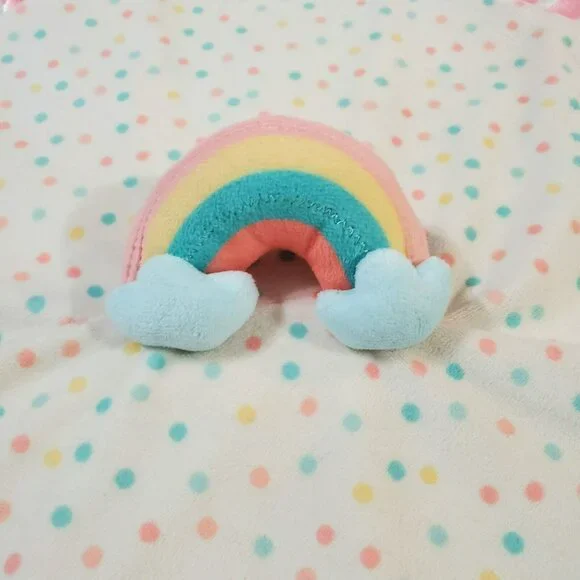 Matilda Jane Lovey Security Blanket Dream Chasers Rainbow Satin Trim Polka Dots - Picture 3 of 10